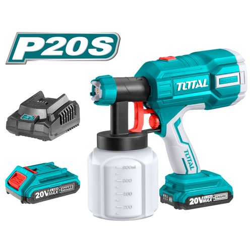 TOTAL TSGLI20406 20V Cordless Spray Gun Set with 2.0Ah Battery and Fast Charger